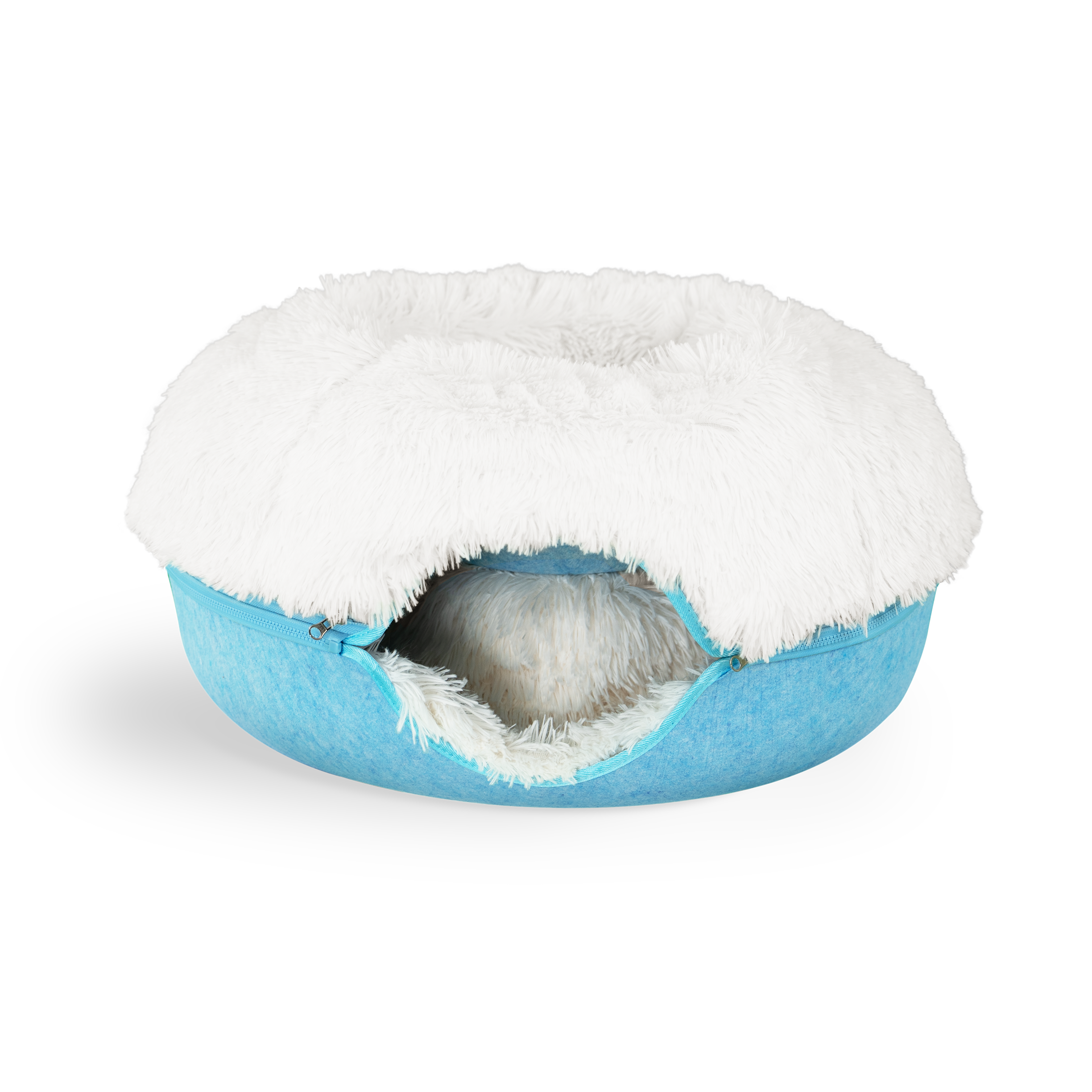 Cat Cave Calming Donut Bed for Anxiety Relief & Cozy Sleeping