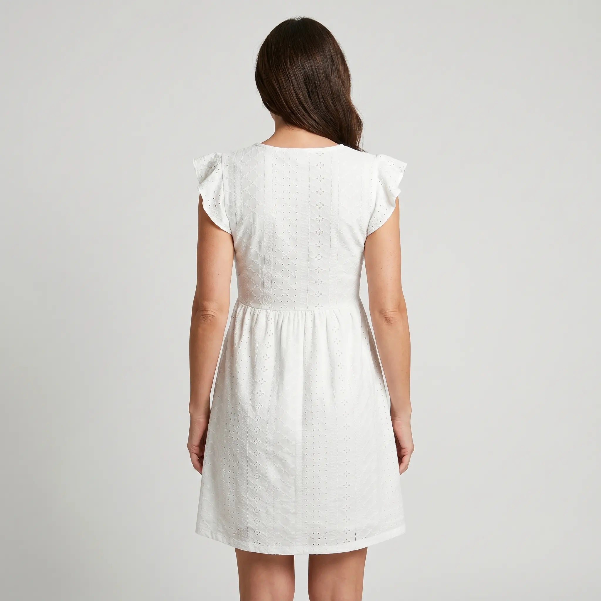 Broderie Anglaise Cotton Lilac Summer Dress for Women TARHUS  SS - Womens - Mini Dress
