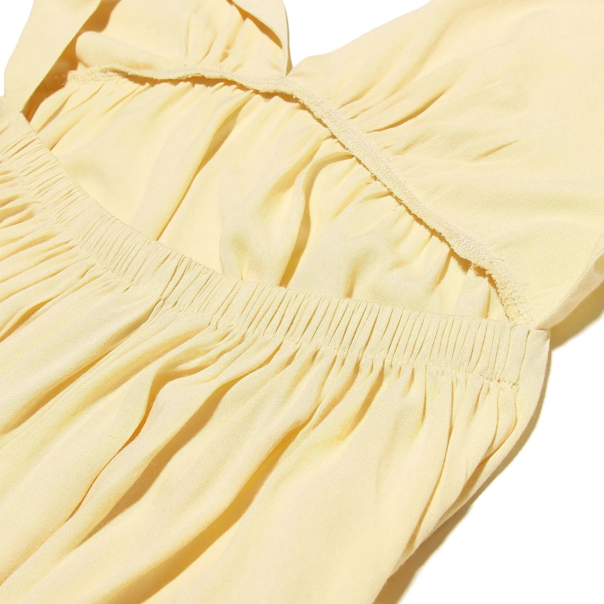 Butter Yellow Summer Cotton Maxi Dress for Women TARHUS  SS - Womens - Maxi Dress