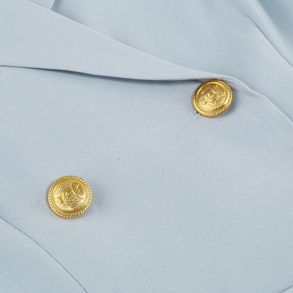 Cape Blazer Mini Dress with Belt and Gold Button Detail TARHUS  Dresses