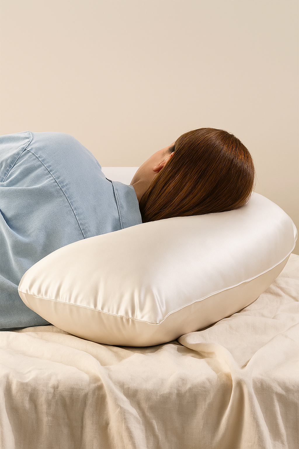 ZenNest™ wold's first silk filled boomerang pillow + pillowcase TARHUS  silk filled boomerang pillow