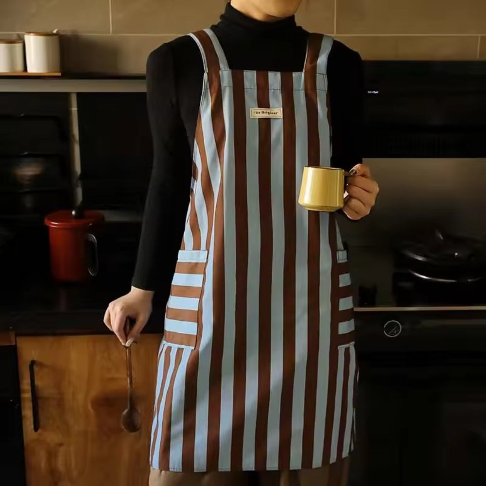 Classic Striped Kitchen Cooking Apron for Men & Women
