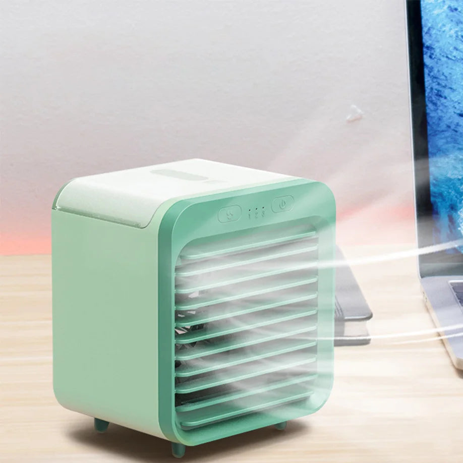 Coolivio | Mini Air Cooler – Portable 3-in-1 USB Fan with Humidifier & Battery