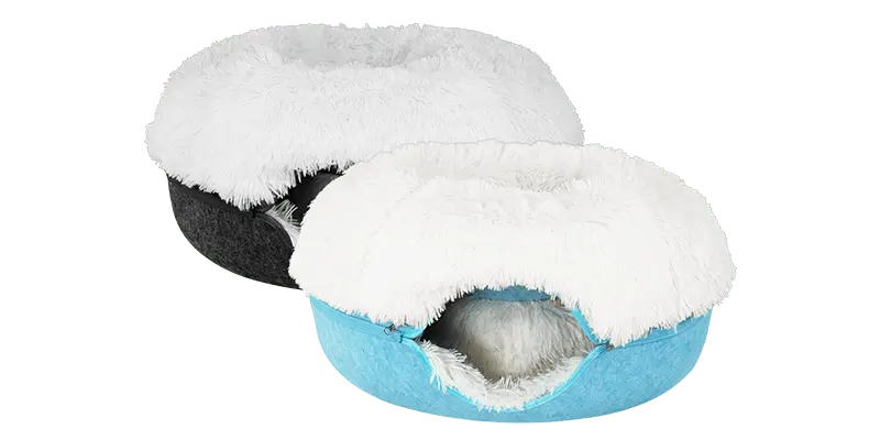 Cat Cave Calming Donut Bed for Anxiety Relief & Cozy Sleeping