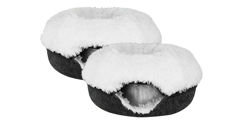 Cat Cave Calming Donut Bed for Anxiety Relief & Cozy Sleeping