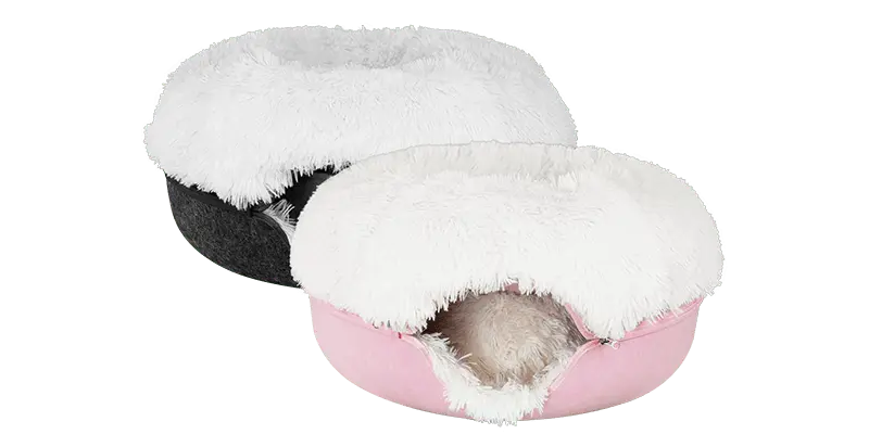 Cat Cave Calming Donut Bed for Anxiety Relief & Cozy Sleeping