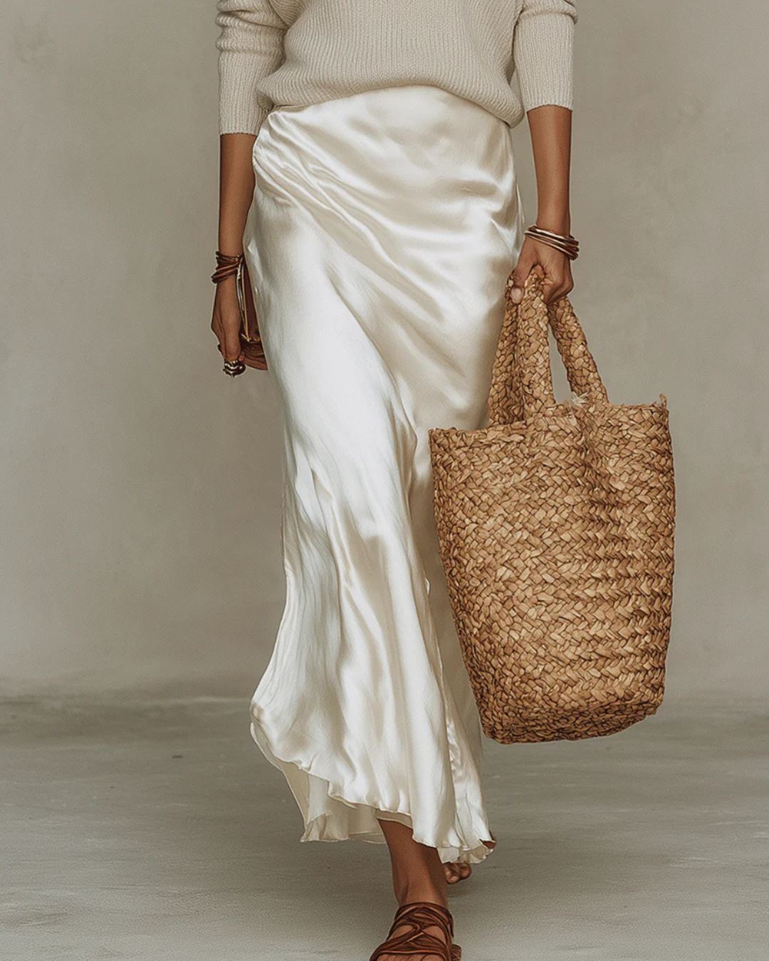 Elena | Midi Satin Dress with Included Sweater TARHUS