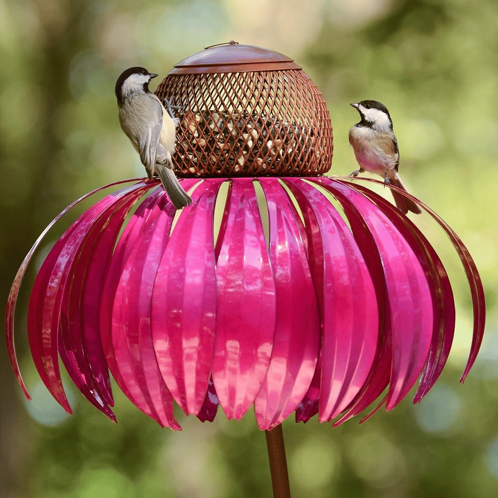 Durable Metal Bird Feeder House with Elegant Sunflower Design – Weather Resistant Garden Decor TARHUS  Home & Living