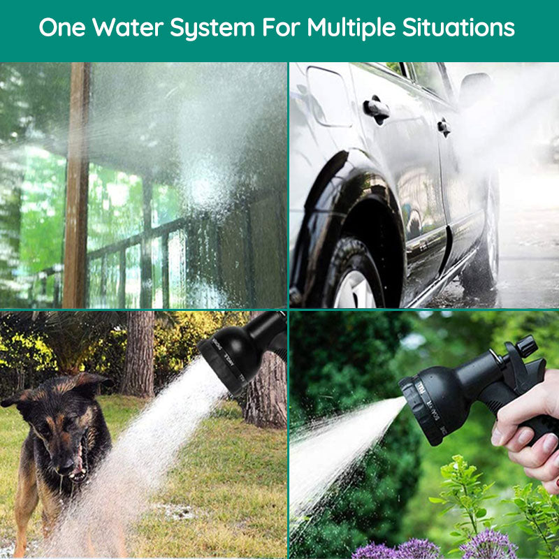 Expandable Garden Hose – Lightweight Flexible Water Hose with 8-Function Nozzle & Leak-Proof Connector - TARHUS