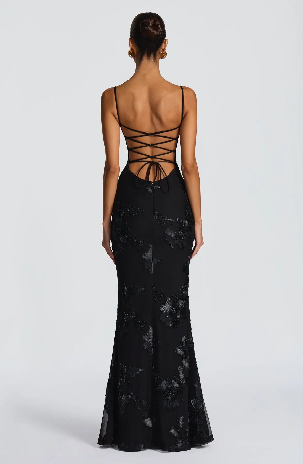Fitted Satin Maxi Dress with Corset Bodice for Women TARHUS  AS - Womens - Maxi Dress