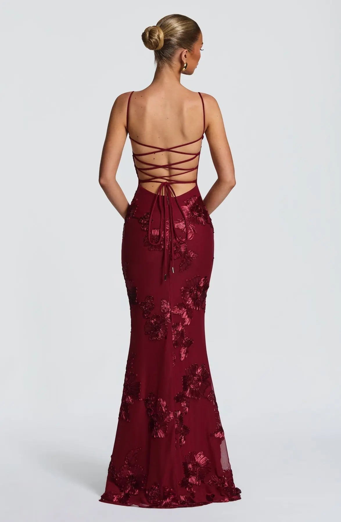 Fitted Satin Maxi Dress with Corset Bodice for Women TARHUS  AS - Womens - Maxi Dress