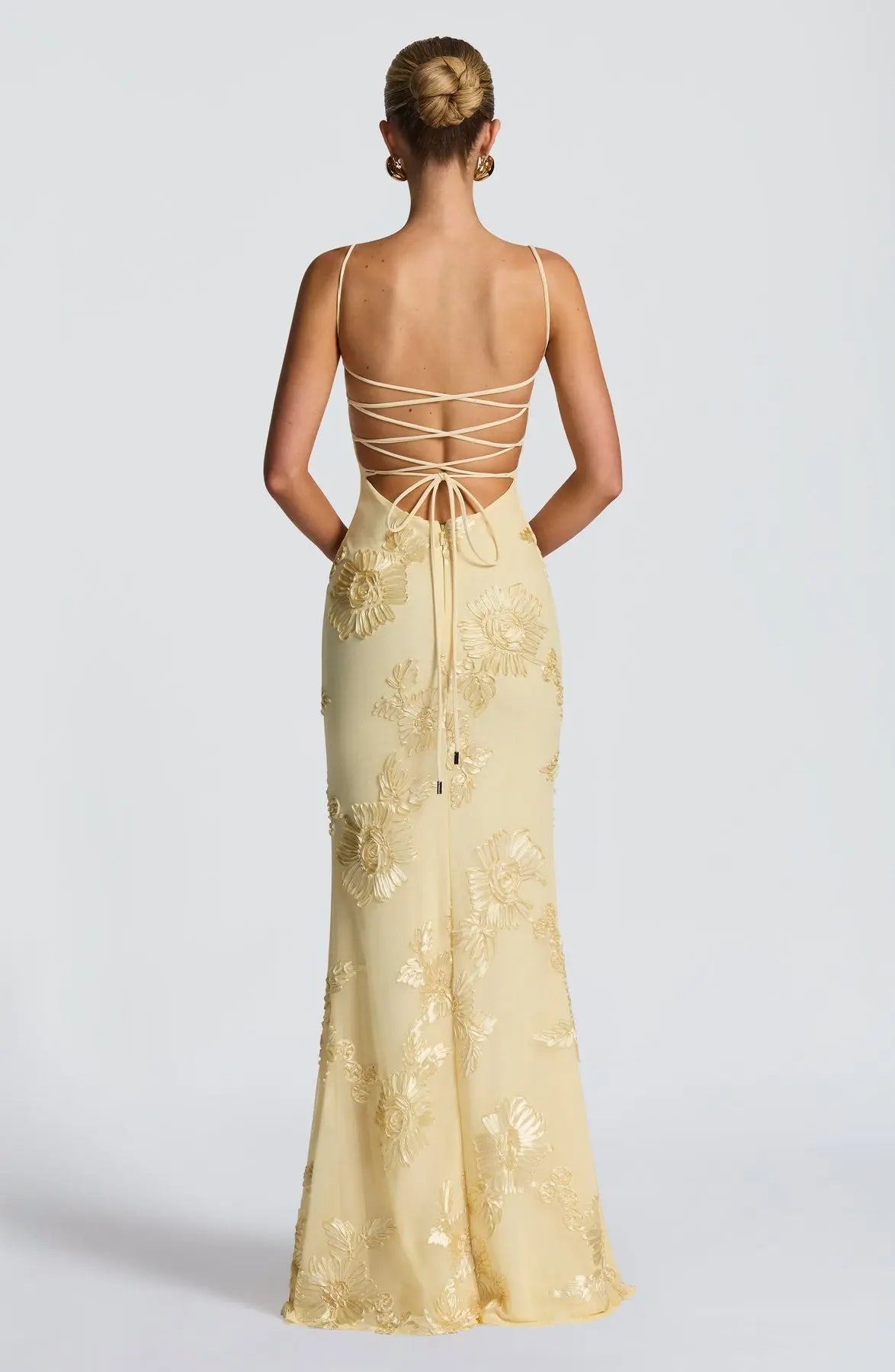 Fitted Satin Maxi Dress with Corset Bodice for Women TARHUS  AS - Womens - Maxi Dress
