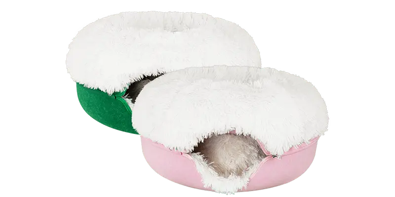 Cat Cave Calming Donut Bed for Anxiety Relief & Cozy Sleeping