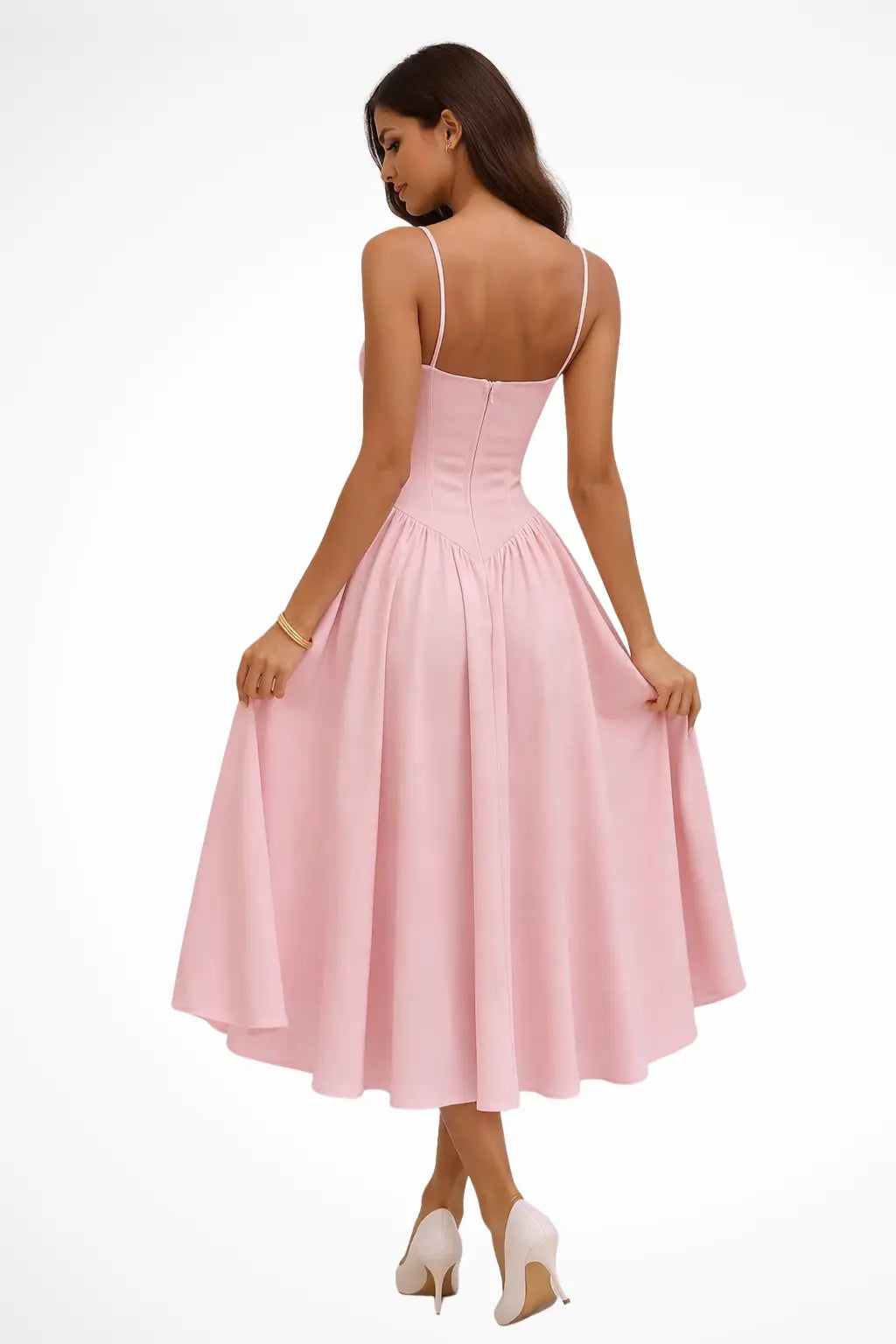 Seren | Women’s Corset Bodice A Line Elegant Midi Wedding Guests Dress TARHUS  Dresses