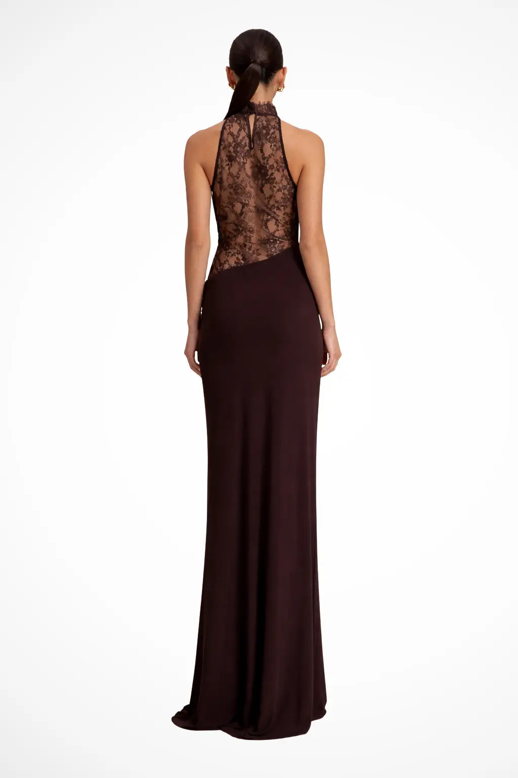 Vesper | Women Halter Neck Lace Panel Sleeveless Wedding Guest Maxi Dress TARHUS  Maxi Dress
