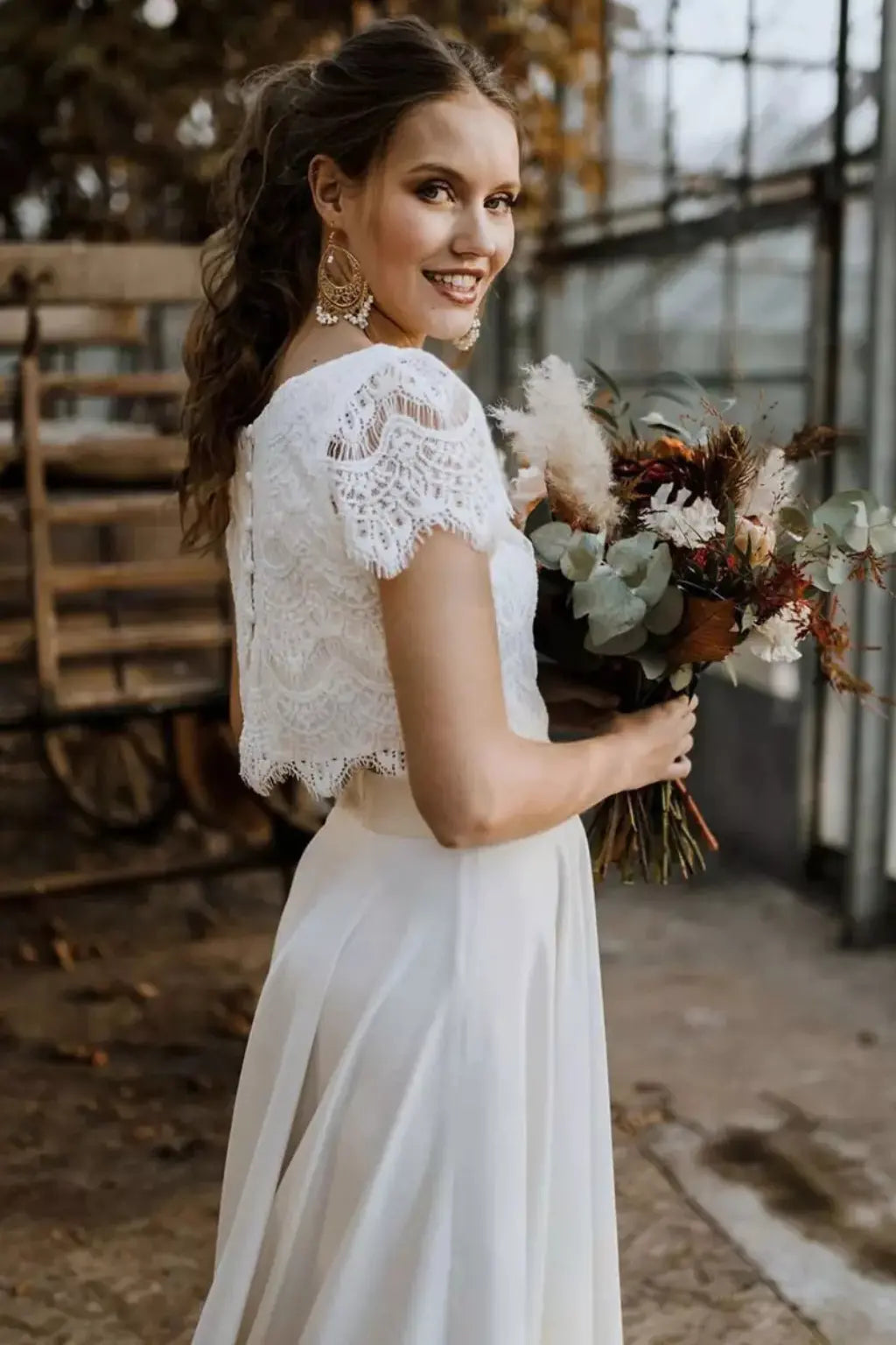 Elaris | Women Lace Top Maxi Skirt Wedding Guest Bridal Set TARHUS  Women Dress