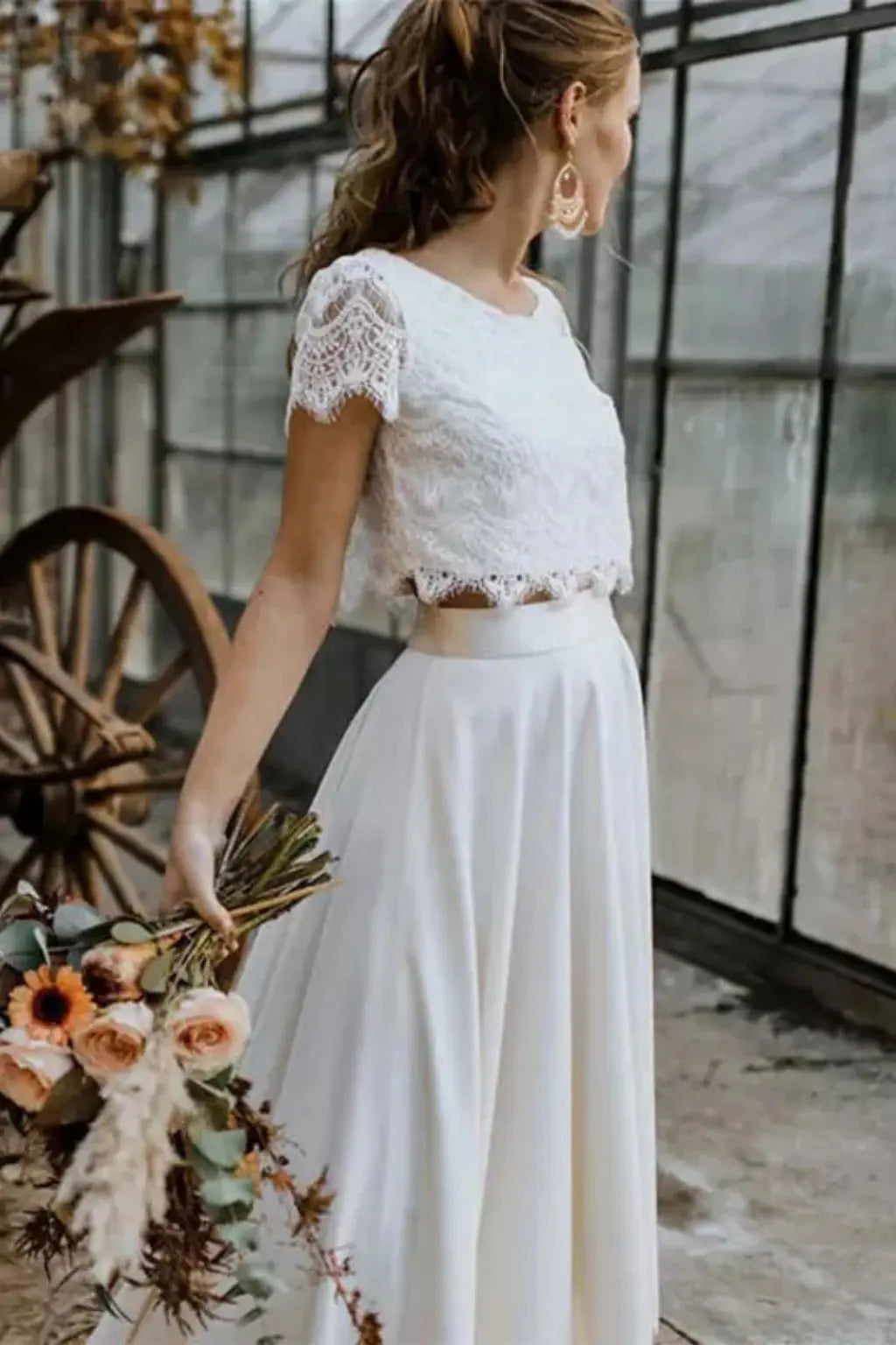 Elaris | Women Lace Top Maxi Skirt Wedding Guest Bridal Set TARHUS  Women Dress