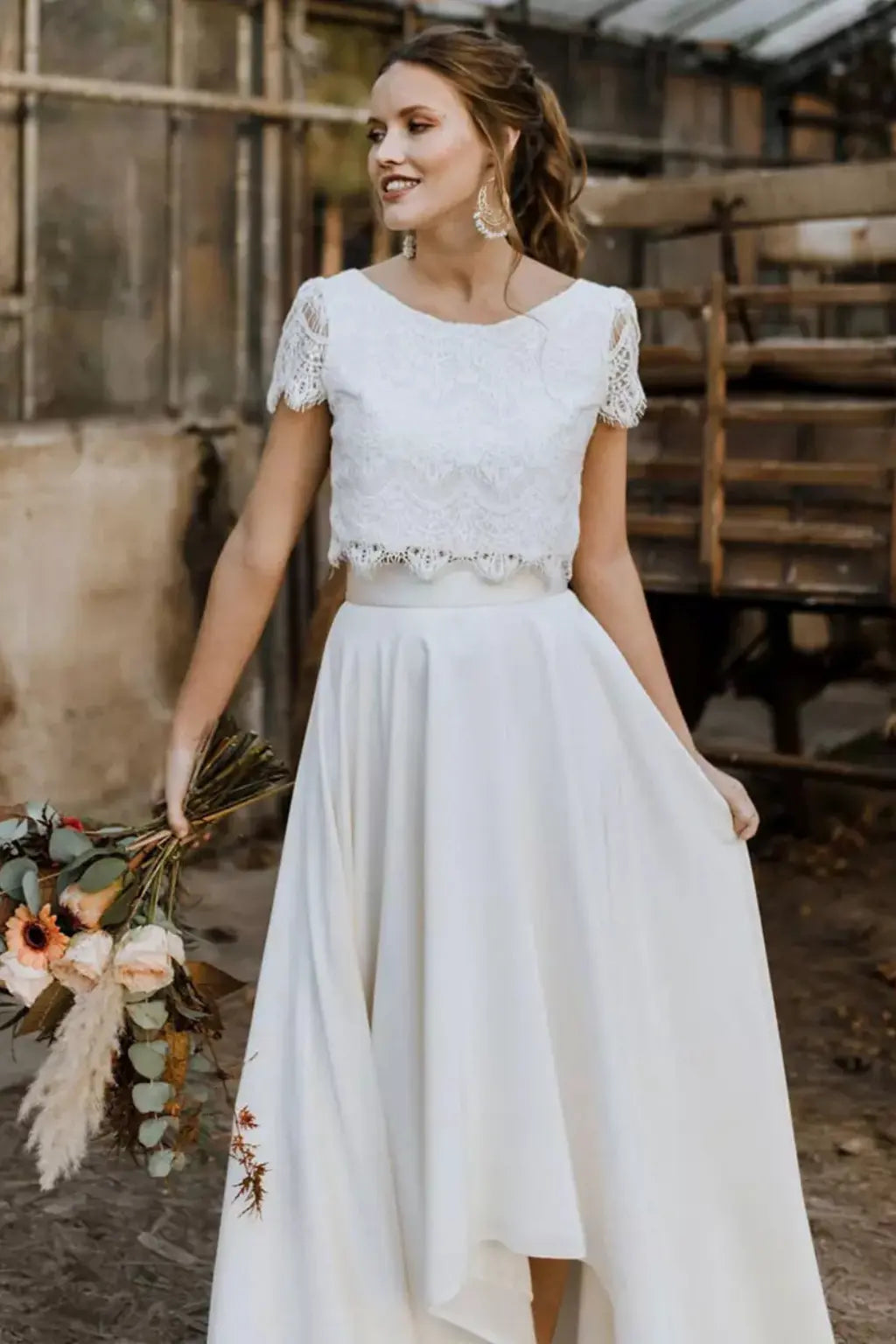 Elaris | Women Lace Top Maxi Skirt Wedding Guest Bridal Set TARHUS  Women Dress