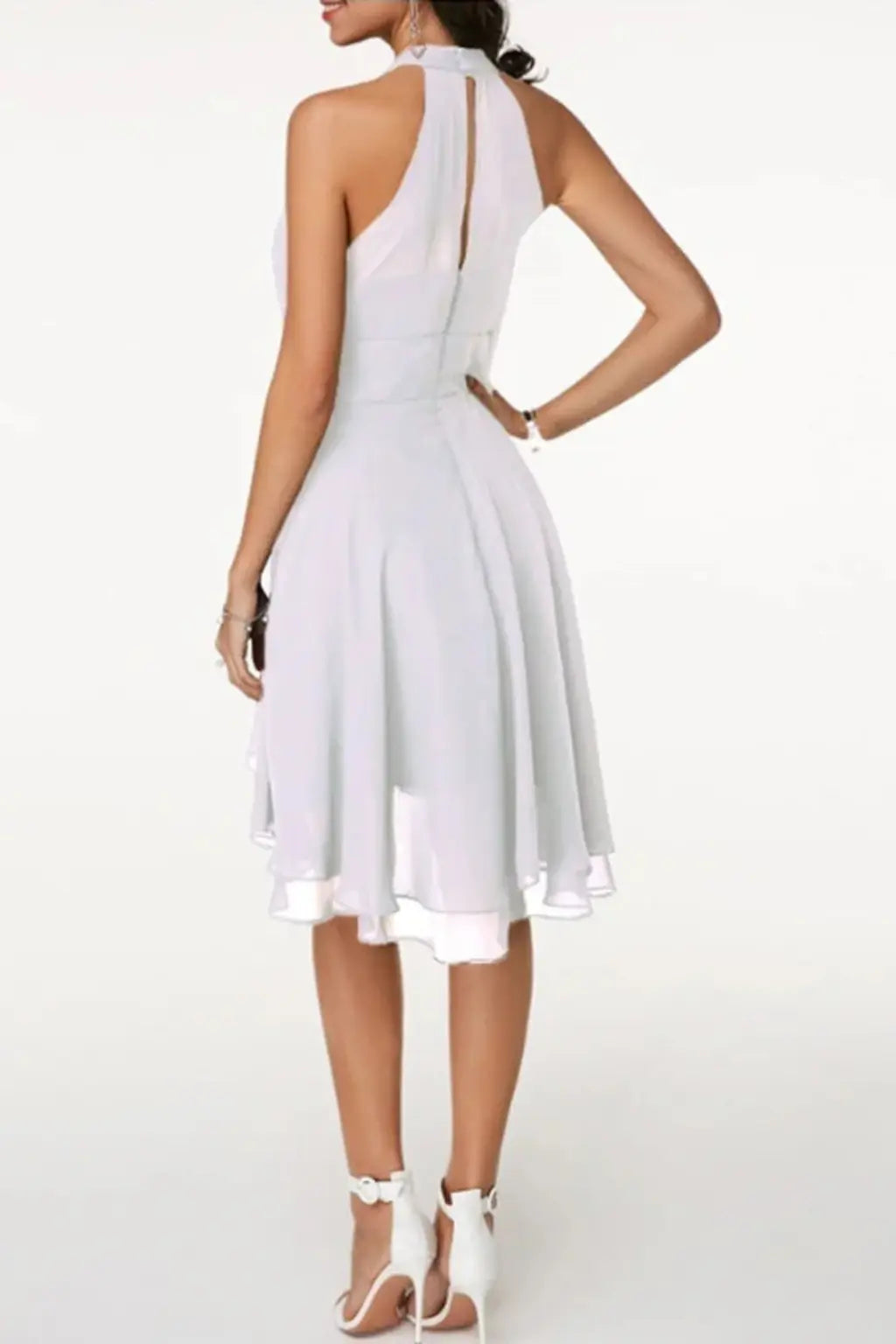 Eluned | Women Tiered Skirt Halter Mini Dress TARHUS  Mini Dresses