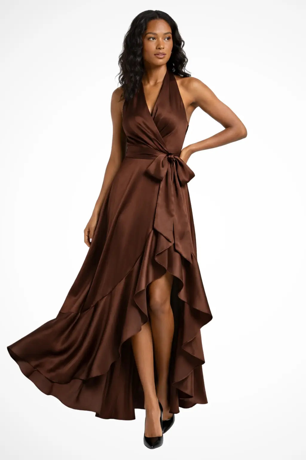 Seraphine | Women Halter Satin Wedding Guest Maxi Dress TARHUS  Dresses in Clothing