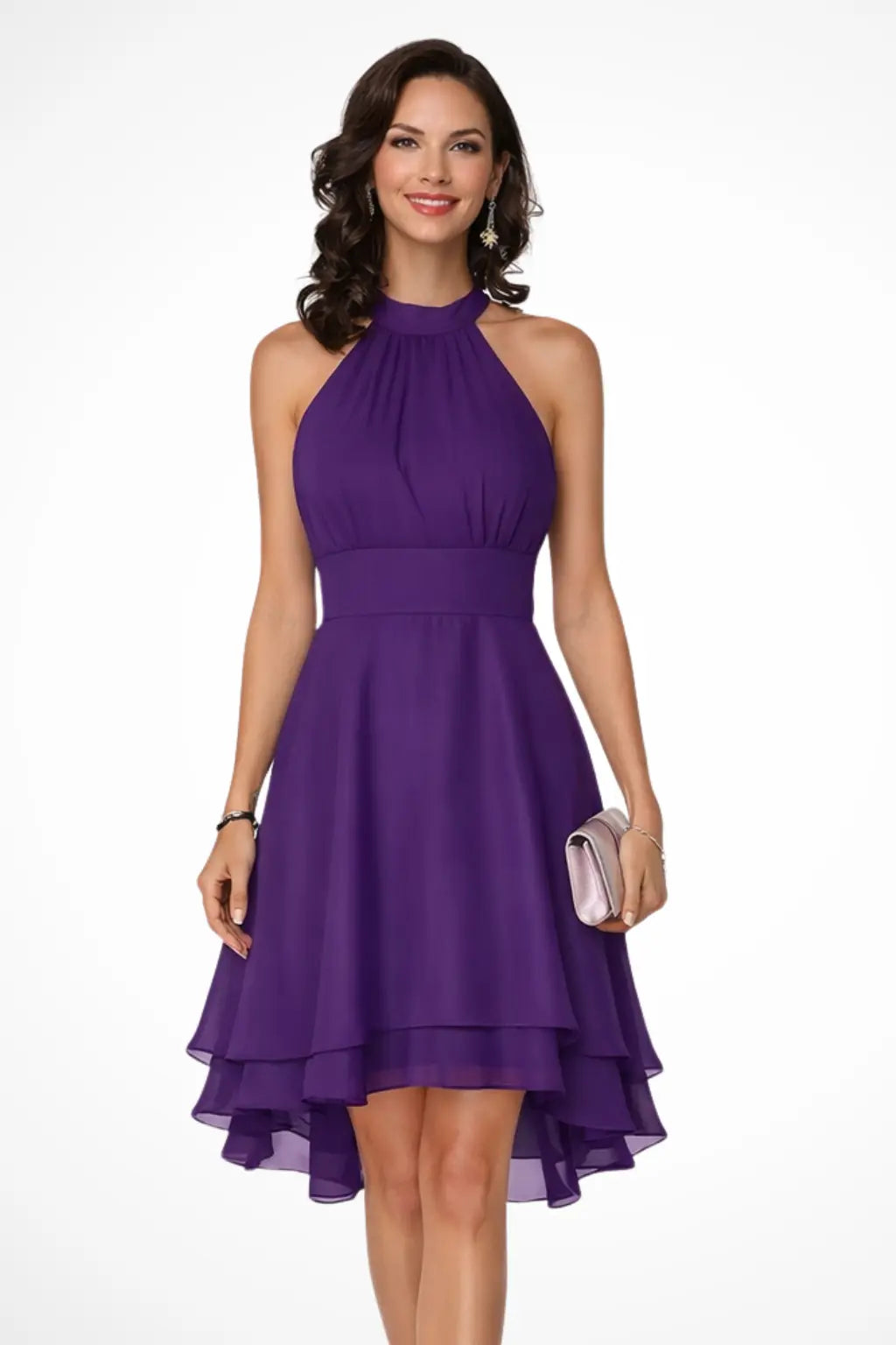 Eluned | Women Tiered Skirt Halter Mini Dress TARHUS  Mini Dresses