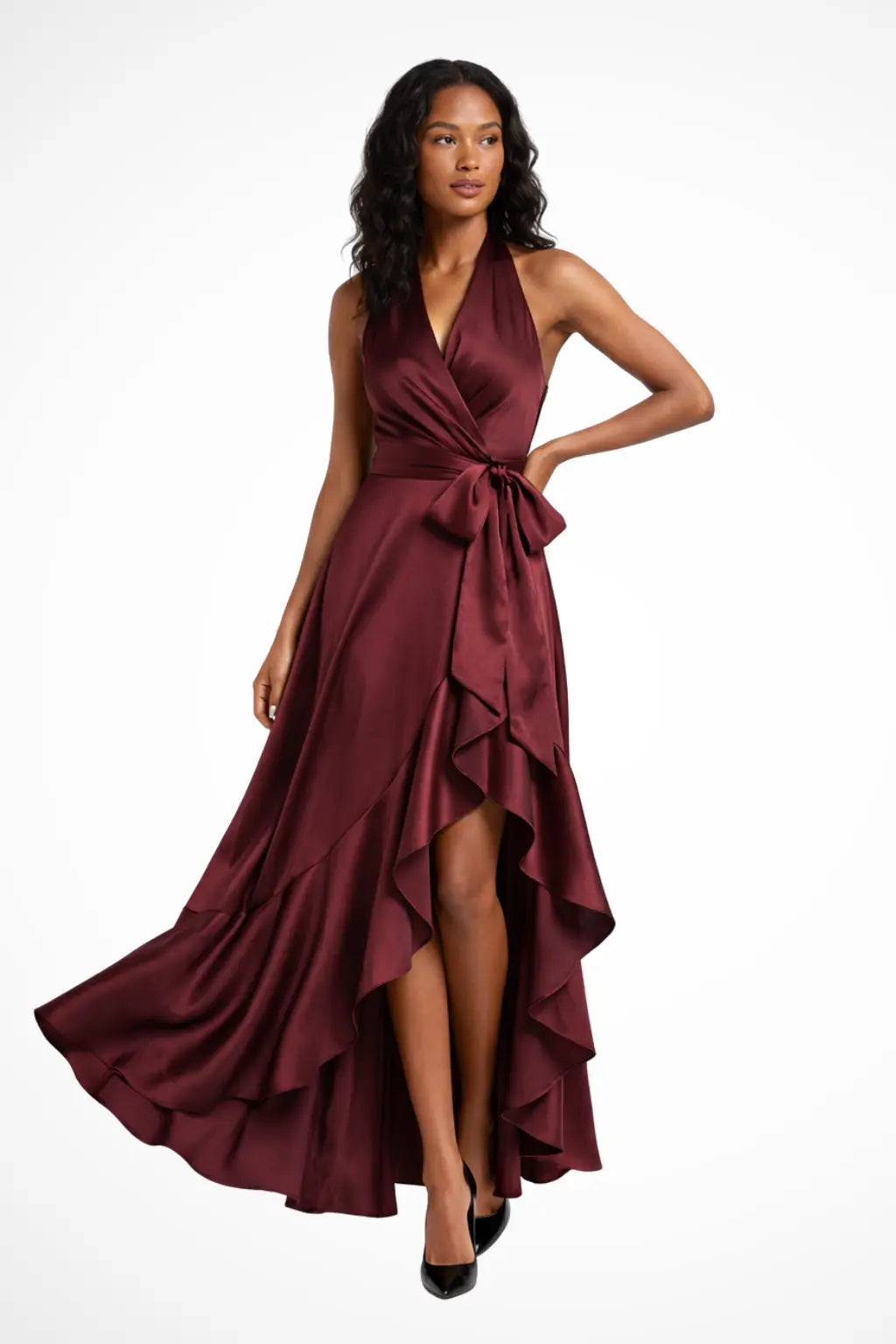 Seraphine | Women Halter Satin Wedding Guest Maxi Dress TARHUS  Dresses in Clothing