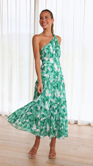 Eliza - One-Shoulder Midi Dress - TARHUS