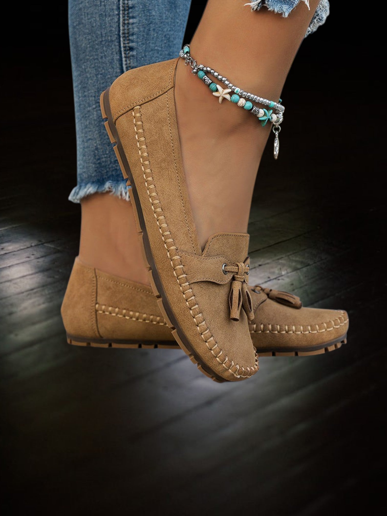 Gwenda | Vintage Women's Moccasin Slippers with Orthopedic Footbed and Soft Padding - TARHUS