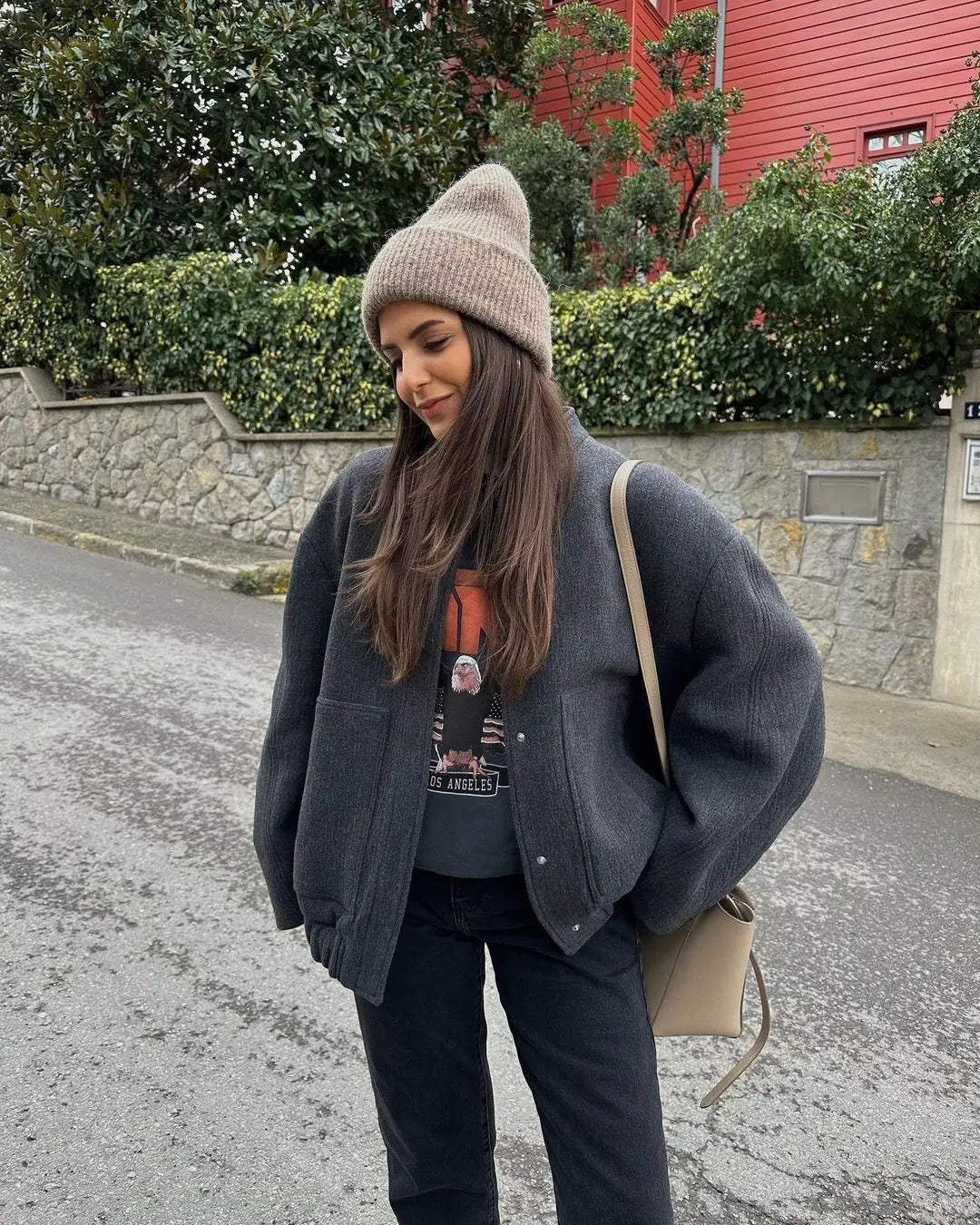 Johanna | Stylish Gray Tweed Winter Jacket - TARHUS