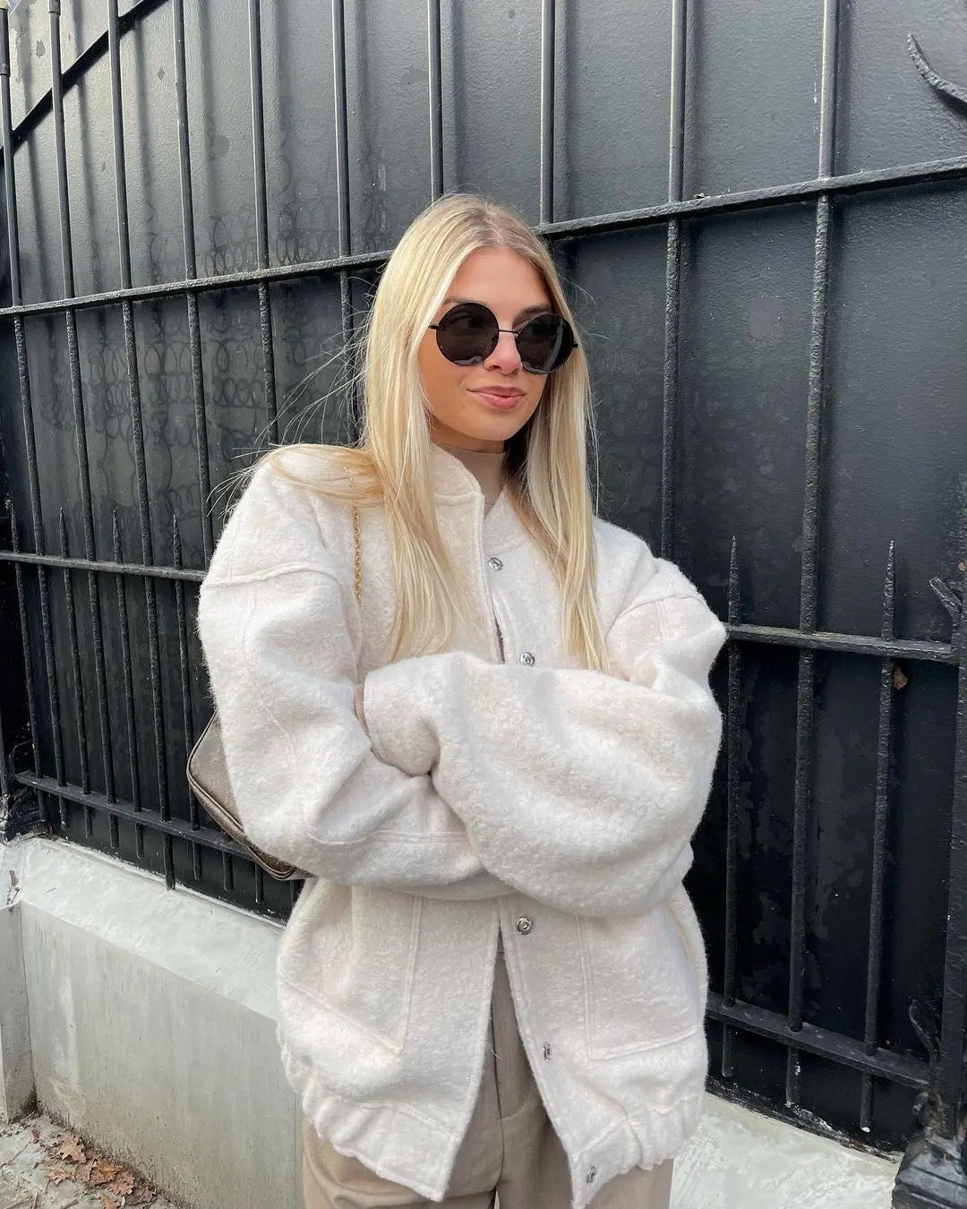 Johanna | Stylish Gray Tweed Winter Jacket - TARHUS