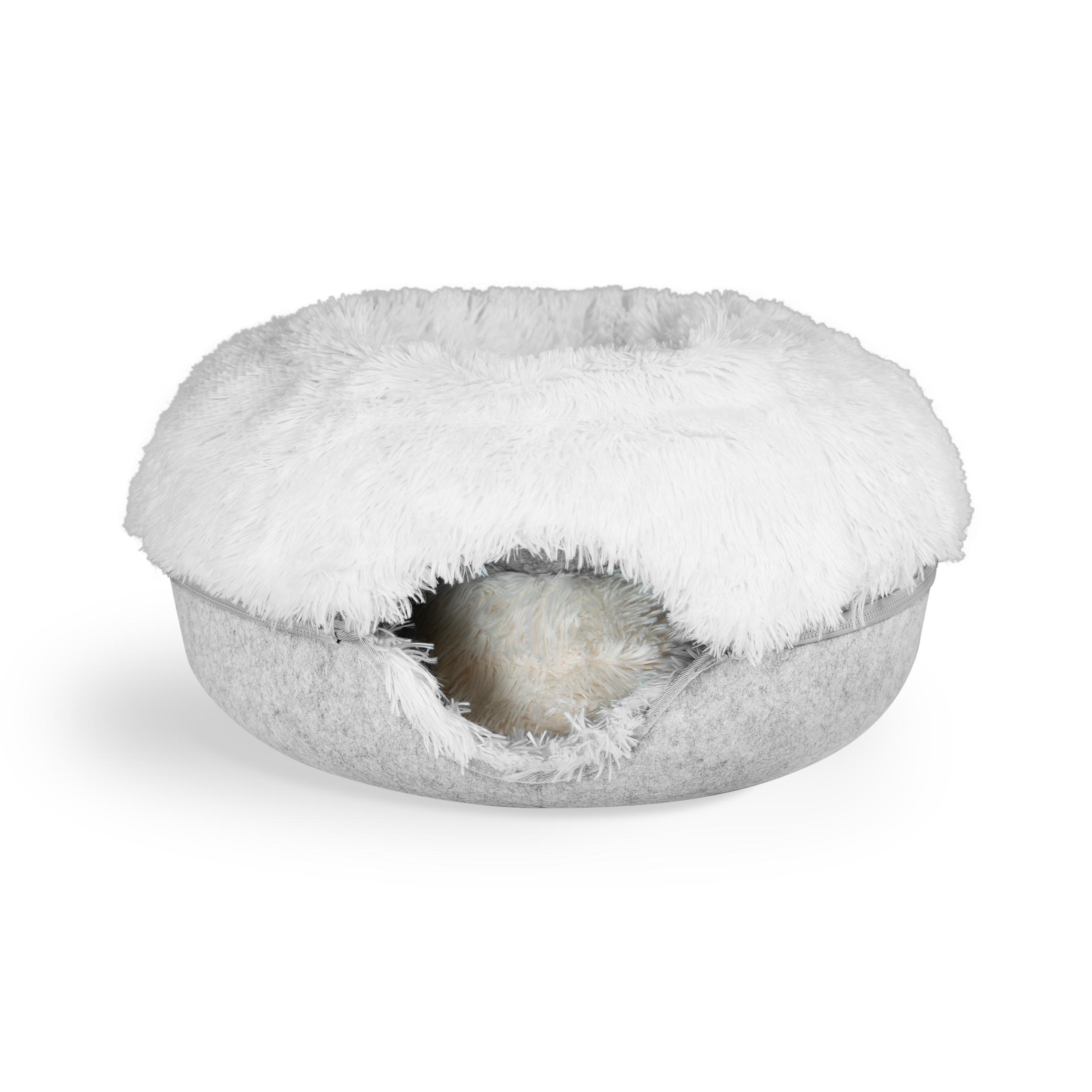 Cat Cave Calming Donut Bed for Anxiety Relief & Cozy Sleeping