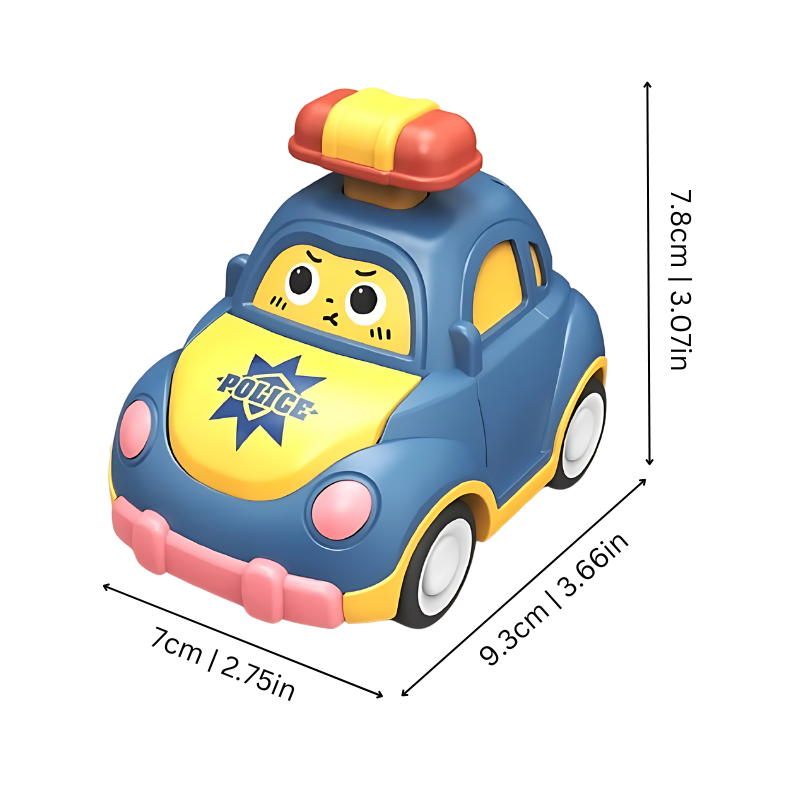 Pull Back Cartoon Car Toy Set for Kids – Fire Truck, Police & More