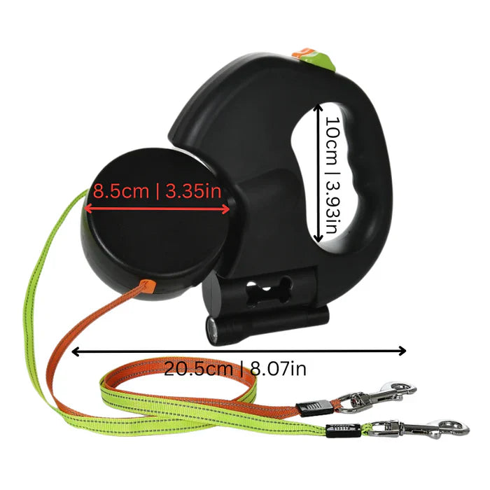 Dual Dog Leash – Tangle-Free Two-Dog Leash with 360° Swivel & Built-In LED Light - TARHUS