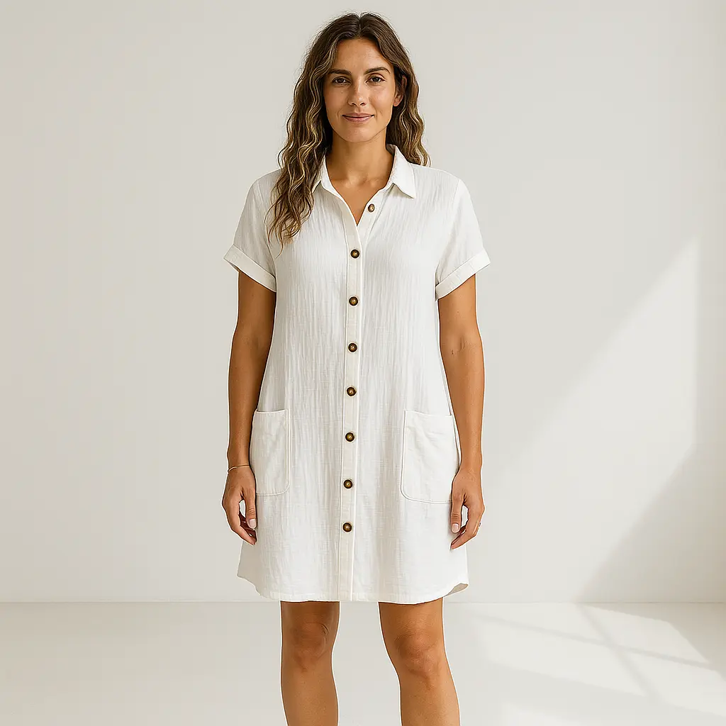 Noor | Button Dress – Lightweight Comfort & Timeless Everyday Style TARHUS  Kleidung & Accessoires