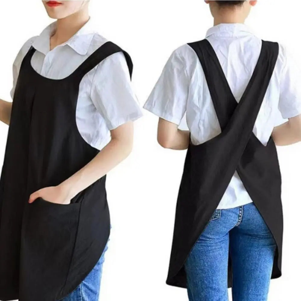 Korean Cross-Back Apron | Relaxed Fit – Everyday Home Wear TARHUS  Aprons
