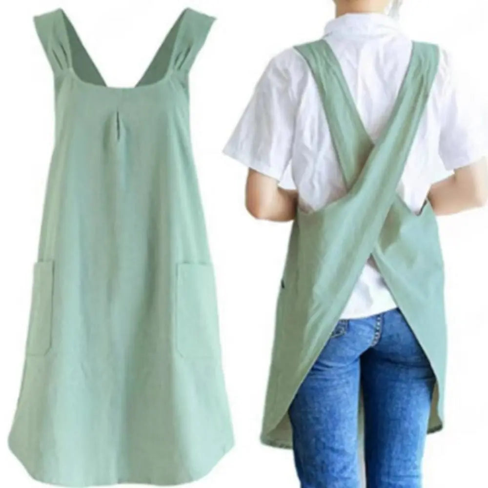 Korean Cross-Back Apron | Relaxed Fit – Everyday Home Wear TARHUS  Aprons