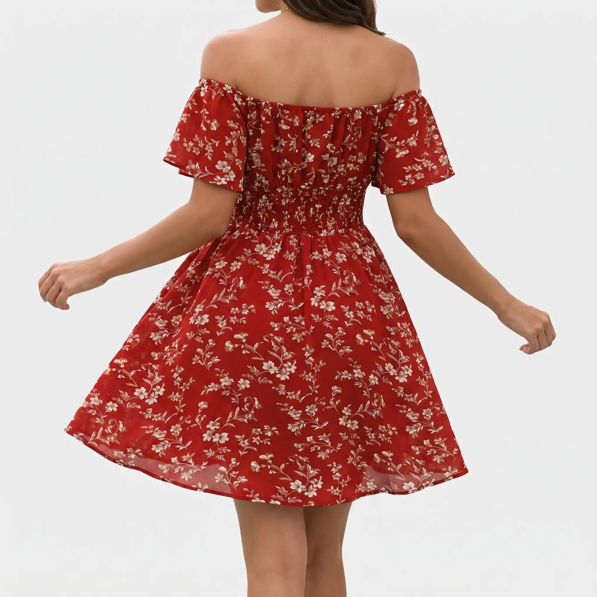 Off-Shoulder Chiffon Midi Dress for Women TARHUS  SS - Womens - Midi Dress