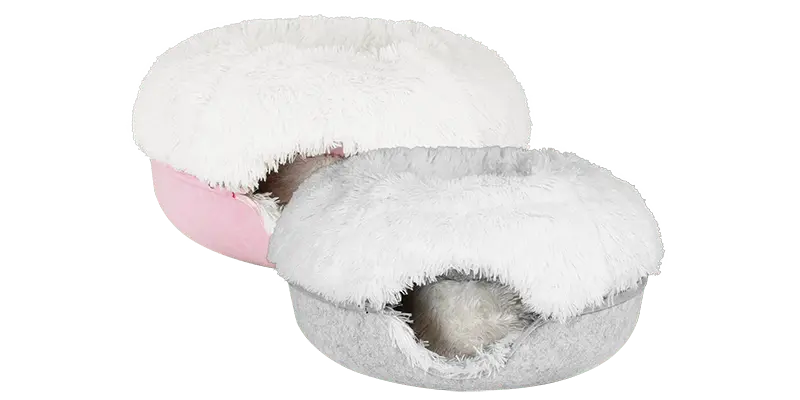Cat Cave Calming Donut Bed for Anxiety Relief & Cozy Sleeping