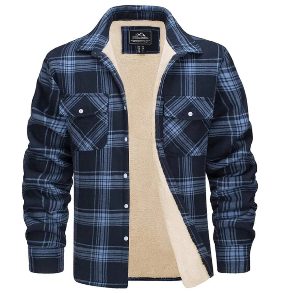 Checked Men’s Winter Coat – Wool-Blend Jacket - TARHUS