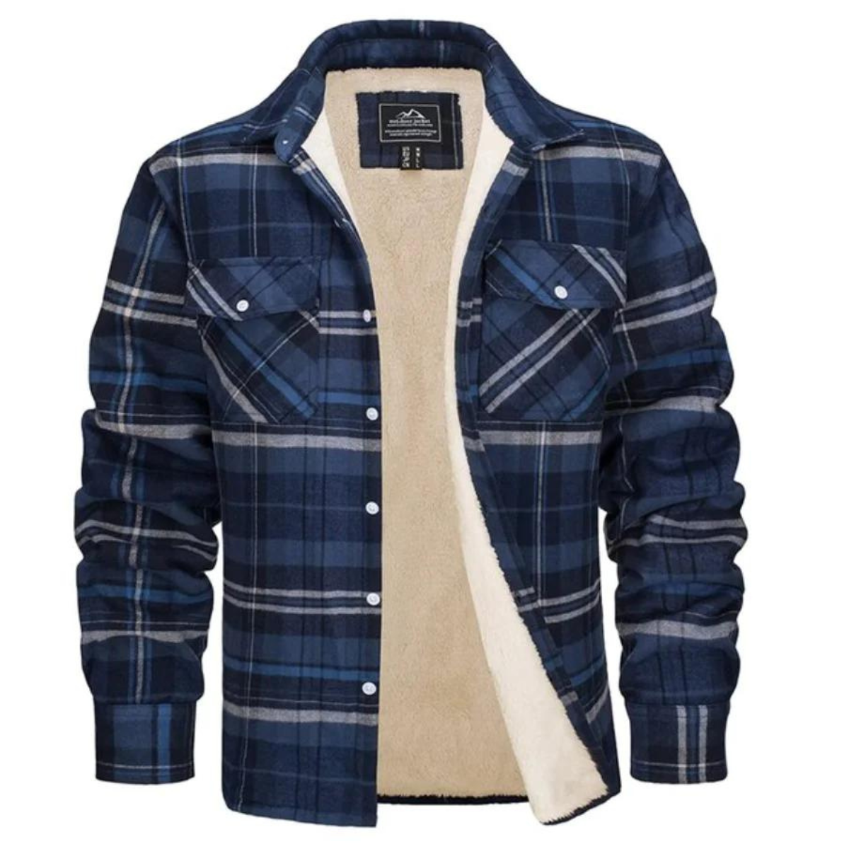 Checked Men’s Winter Coat – Wool-Blend Jacket - TARHUS