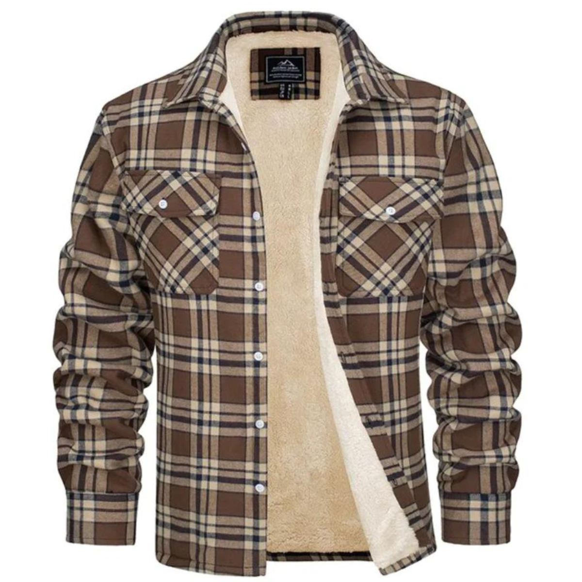 Checked Men’s Winter Coat – Wool-Blend Jacket - TARHUS