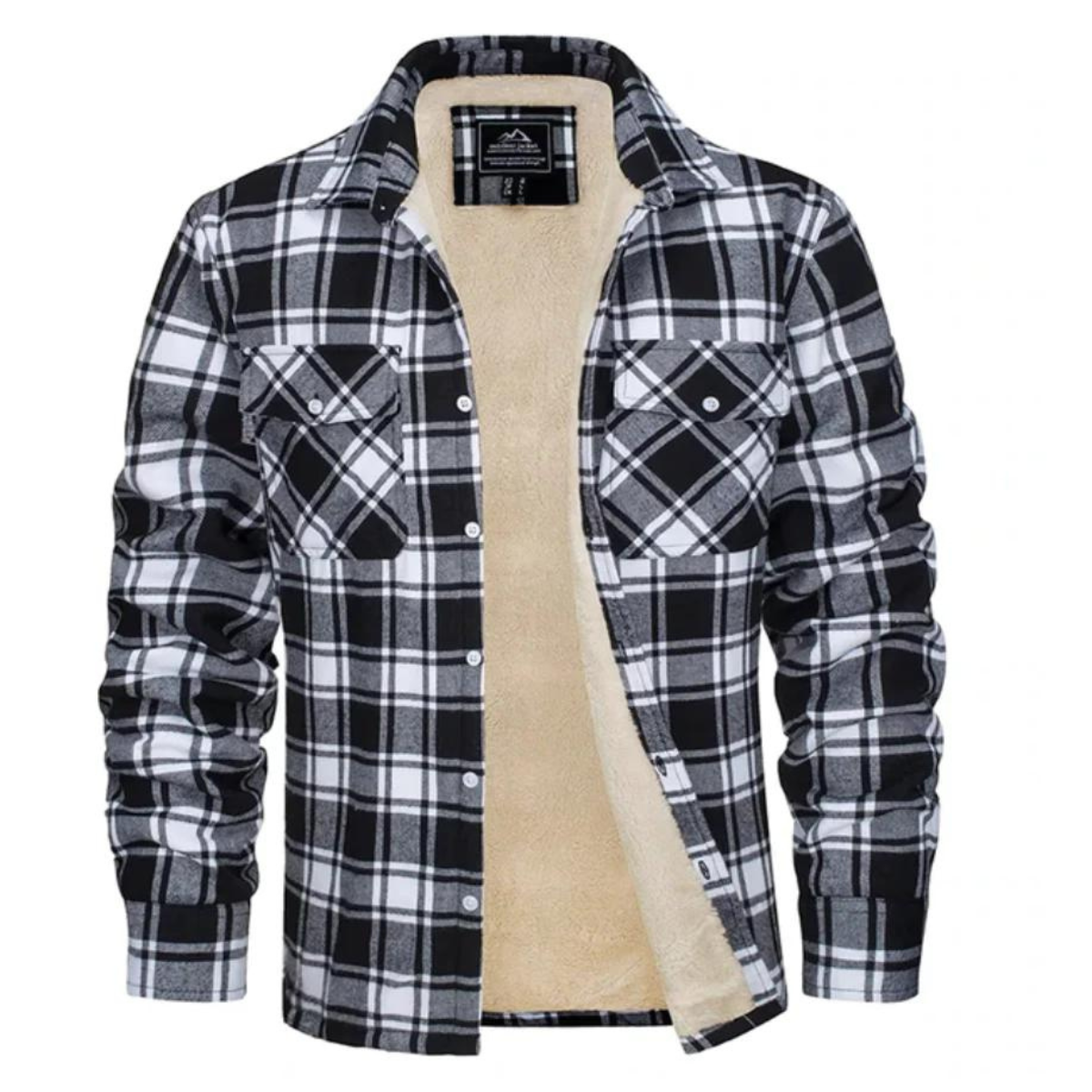 Checked Men’s Winter Coat – Wool-Blend Jacket - TARHUS