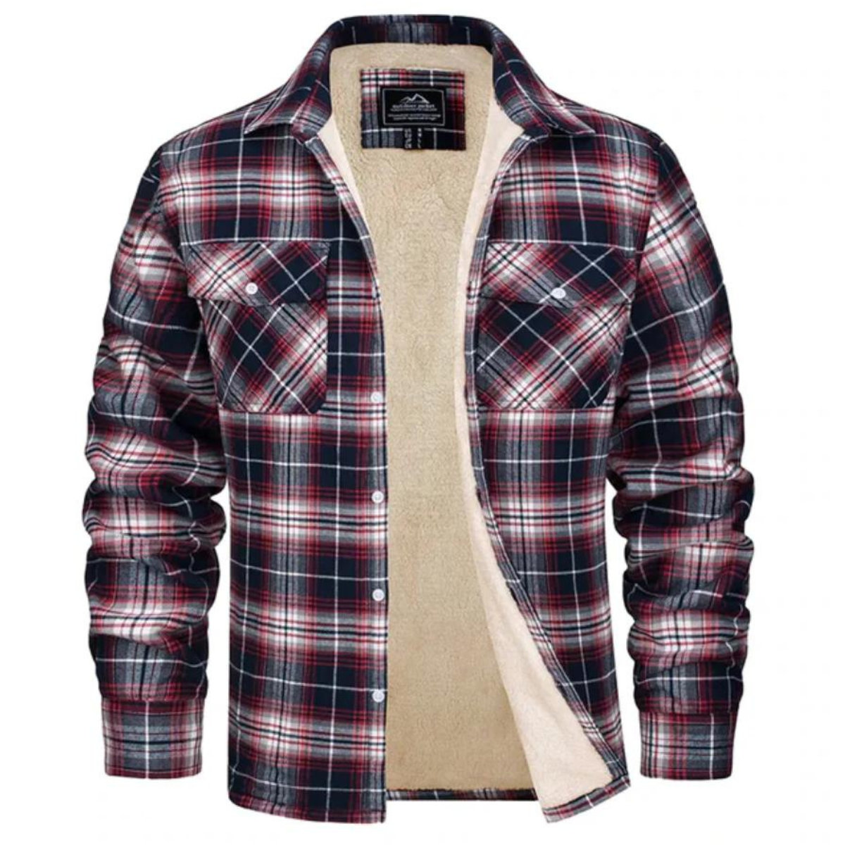 Checked Men’s Winter Coat – Wool-Blend Jacket - TARHUS