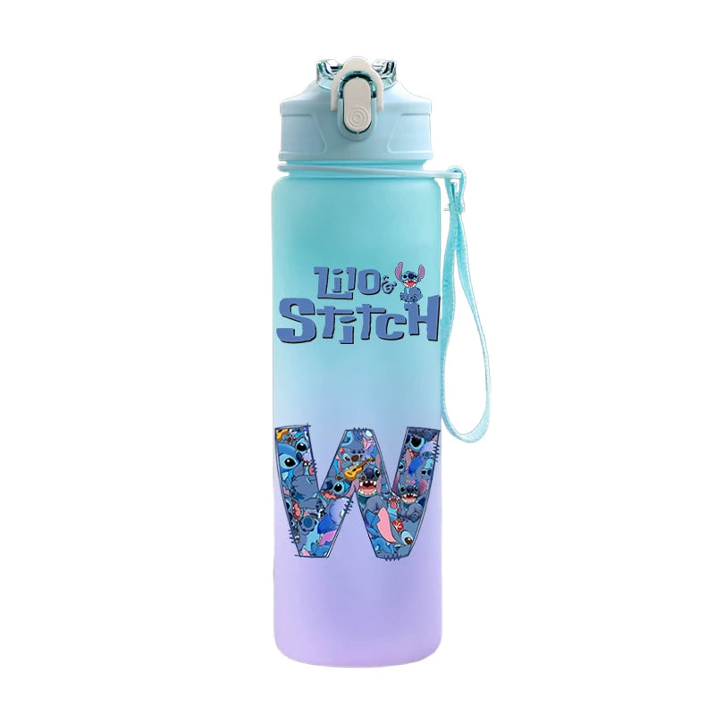750ML Lilo & Stitch Water Bottle – Personalized A–Z Letter Print - TARHUS