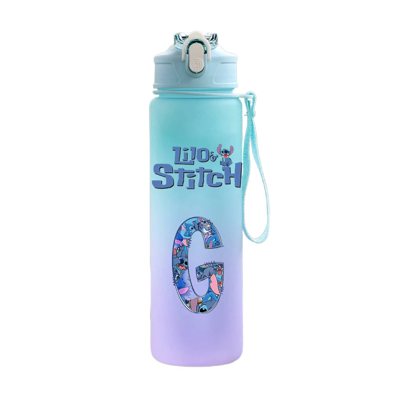 750ML Lilo & Stitch Water Bottle – Personalized A–Z Letter Print - TARHUS