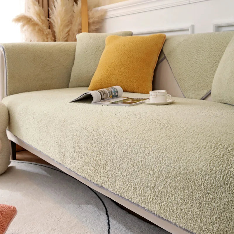 Plush Winter Sofa Cushion Cover – Thick Non-Slip Flannel Couch Protector - TARHUS