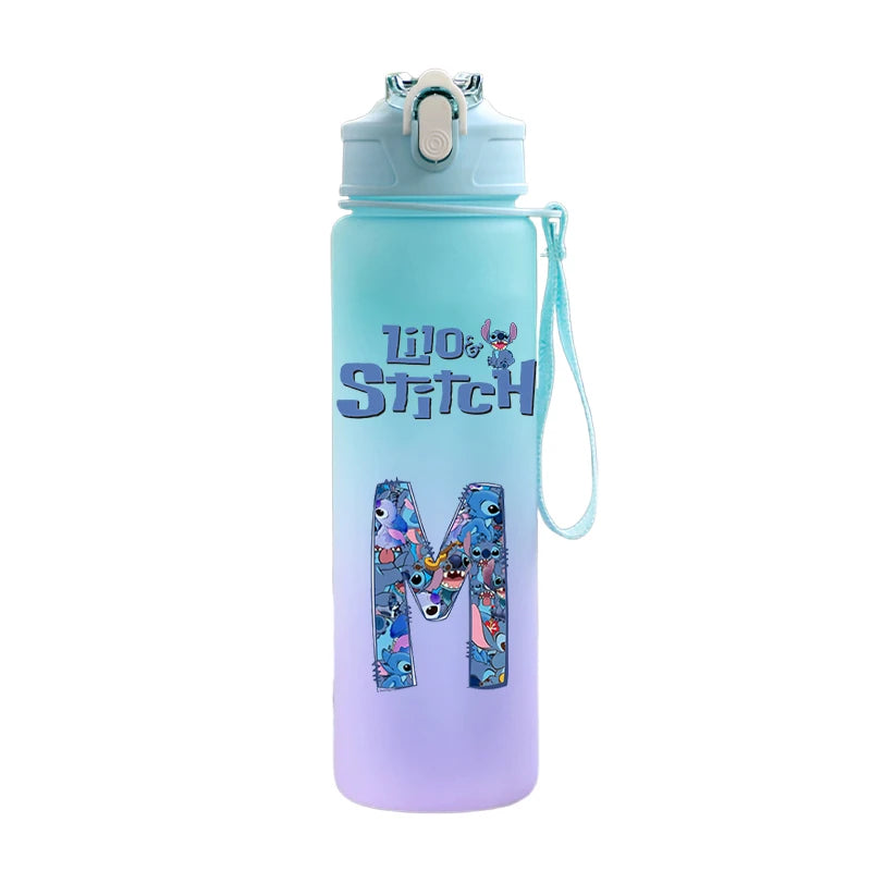 750ML Lilo & Stitch Water Bottle – Personalized A–Z Letter Print - TARHUS