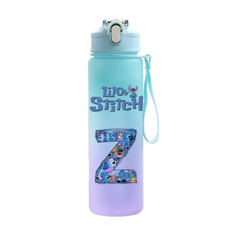 750ML Lilo & Stitch Water Bottle – Personalized A–Z Letter Print - TARHUS