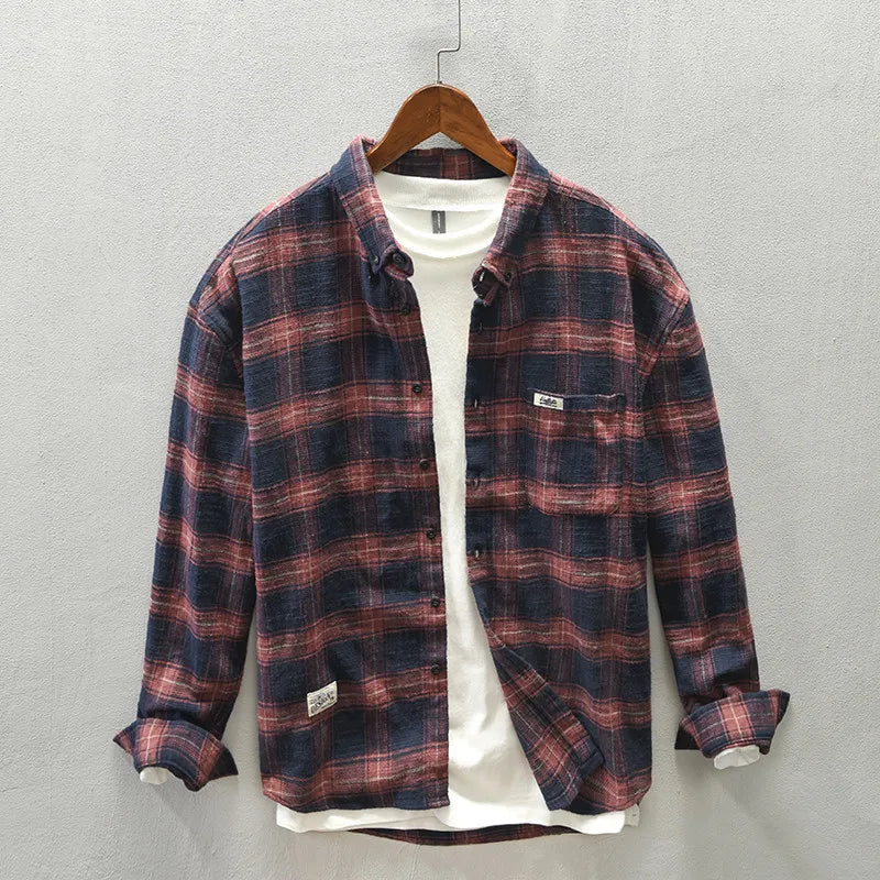 Harlan | Plaid Cotton Shirt – Men’s Relaxed Fit Button Down TARHUS
