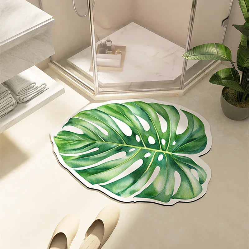 Leaf-Shaped Bath Mat • Absorbent & Anti-Slip